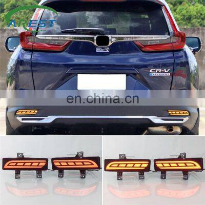 Carest 1 Pair Reflector LED Rear Bumper Light Rear Fog Lamp Auto Bulb Brake Light turn signal For Honda CRV CR-V 2020 2021