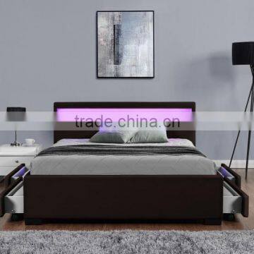 Modern Design Wood Double Bed Designs With Box photo-5