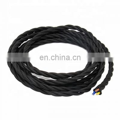 3 Core Vintage Textile Twisted Cable 3 x0.75mm Fabric Braided Cord Electrical Wire for Retro Light Cords