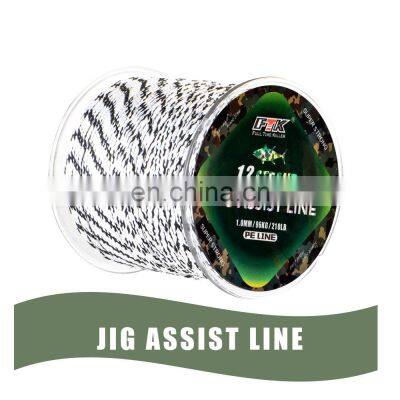 New 12 Strands 50m PE Jig Assist Fishing Line Black&White Color Carp Fishing Hook Links High Intensity Fishing Line photo-2