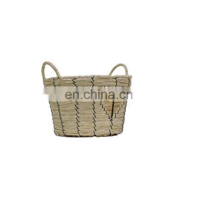 K&B Heart Shape Hollow Out Iron Willow Wicker Straw Toy Storage Basket Organizer Set for Kids Room photo-5