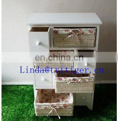 Manufacturer wicker creative fashion ark Drawer storage cabinet The cane makes up of cloth