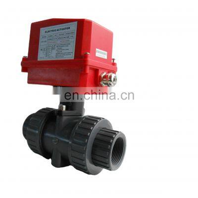 glue thread 220V CTF-002 20NM BSP dn32 40mm pvc true union electric actuator ball valve for water irrigation