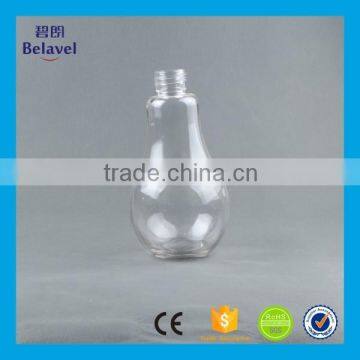 860ml light bulb shaped juice bottle glass milk drinking bottle with metal lid