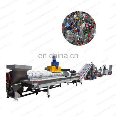 waste PET bottles hot washing line  powerful crushing pet bottle recycling machine flake