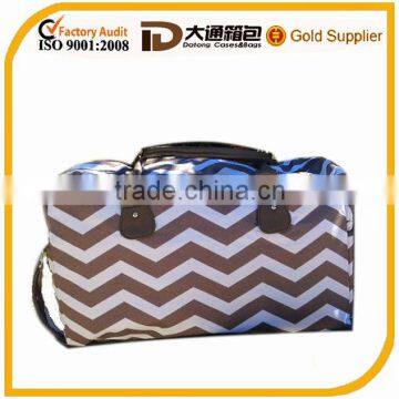 Weekender Bag - Black Chevron travel bag leather