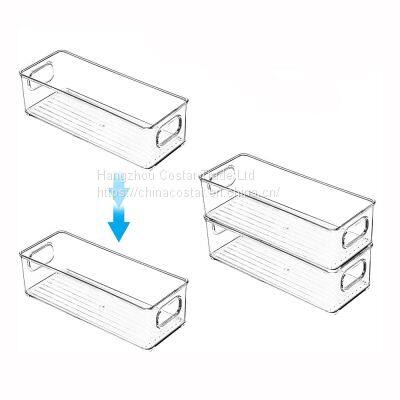 Refrigerator Organizer Bin Clear Kitchen Organizer Container Bins With Handles for Pantry, Cabinets, Shelves, Drawer, Freezer photo-5