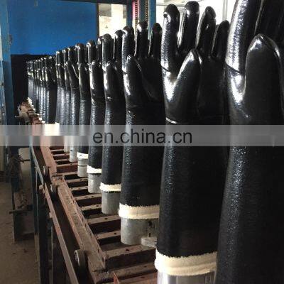 Long Cuff 500 Degree Black Cotton Lined Neoprene Industrial Kitchen Oven Frying Heat Resistant Gloves photo-5