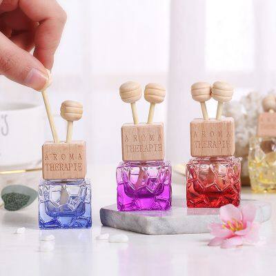 Hot Selling Square Shape 10ml Empty Colored Car Perfume Diffuser Bottle With Clip photo-2