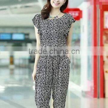Show Thin Printed Chiffon Jumpsuits Summer Clothes Pants Female Leisure Trousers photo-3