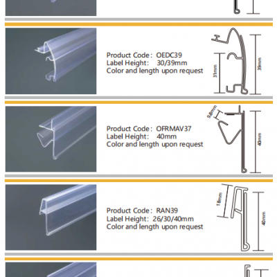 Plastic PVC Extrusion Data Strip Price Tag Holder for Supermarket photo-2