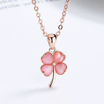 Premium Natural Opal Clover Necklace Four-Leaf Shamrock Pendant Women's Lucky Jewelry for Daily Wear and Celebration photo-3