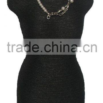 China factory of custom off white PU leather necklace stands for jewellery shop counter and window display neck A-02