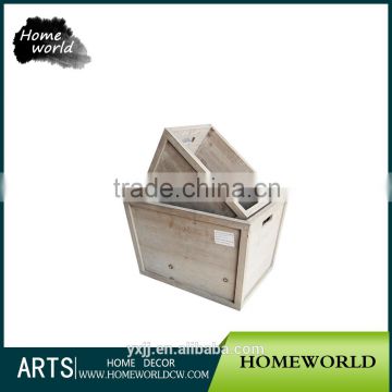 S/2 popular low MOQ durable natural wooden storage tool box