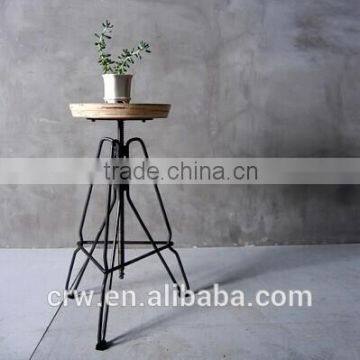 RCH-4316 Metal Frame with Wooden Seat Vintage Adjustable Industrial Furniture