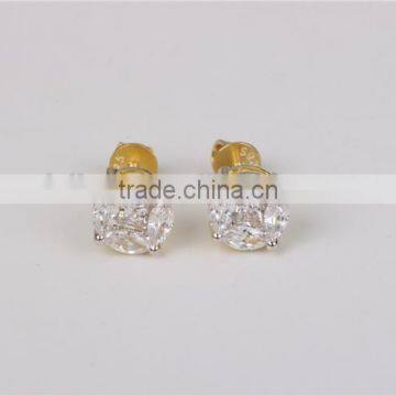 Hot Direct Sale Fashion White Zircon 925 Silver Single Stone Earring Designs photo-3