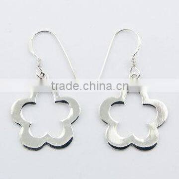 Sterling Silver Outlines Of Flowers Dangle Earrings