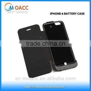 China Wholesale 2800mAh leather flip battery case for iphone 6