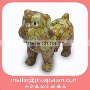 Dog shape ceramic animal money bank,coin bank