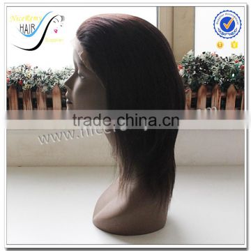 Wholesale top quality unprocessed natural color full lace wig 100% virgin human hair