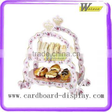 2 Tier Cardboard Corrugated Printed Cupcake Display Stand
