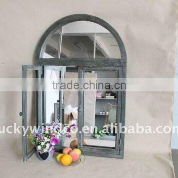 western antique window decor wooden mirror