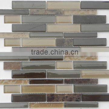 Mosaic 8MM Strip Glass Mosaic Mix Stone Mosaic tile