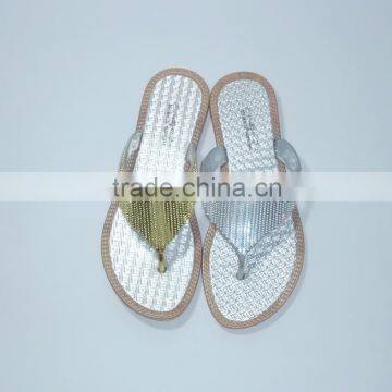 New Fashion Hot Flat Electroplating PCU Slipper For Lady