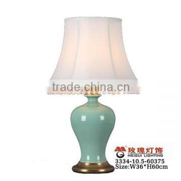 stylish pea color pottery home living room lamp