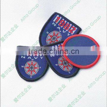 Wholesale direct factory custom woven fabric name button badge
