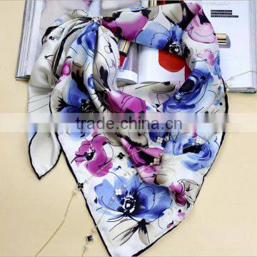 wholesale custom logo 100% silk printing scarf