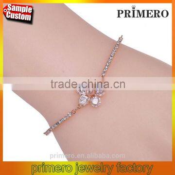 Classic Flower Bracelet 18K Rose Gold Plated Austrian Crystal Diamond Jewelry