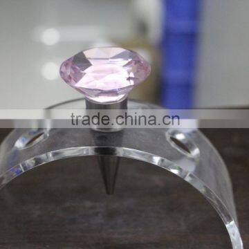 stainless steel crystal wine stopper