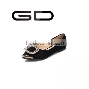 GD stylish crystal decoration soft bottom casual flat shoes for women