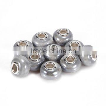 Hot Selling Porcelain 10 pcs Grey Color Glass Beads Loose Beads