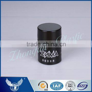 Classical black internal-exposing cap for vodka wine cap