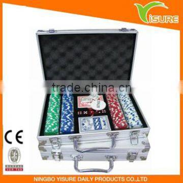 Plastic Pocker Poker Game Set 200pcs Color Wager Chips Clay Poker Chip Set For Casino