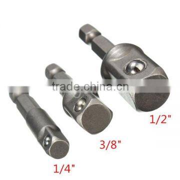 3pcs Wrench Sleeve Extension Bar Hex Shank Drive Power Drill Bit Socket Driver Adapter Set 1/4 3/8 1/2 & 50mm Long                        
                                                Quality Choice