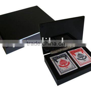 High Gloss Wooden Travel Poker Set