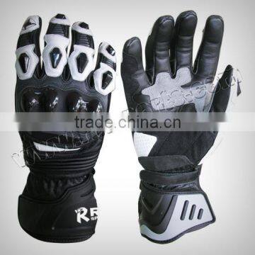 Motorbike Gloves Reinforced leather & shock absorbing padding palm, TPU knuckle and finger protections