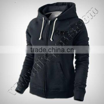 Black Women Hoodie With Zipper Produced with 100% Cotton Excellent & durable quality fabric,