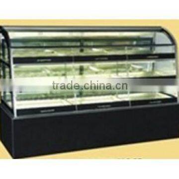 Marble refrigerated glass cake showcase, commercial cake displayer cooler