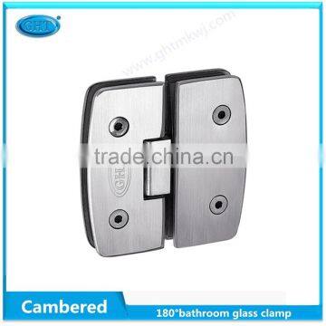 stainless steel cambered 180 degree clamp for bathroom glass