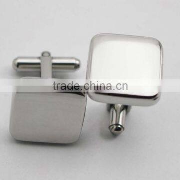 Silver Metal Thick Cufflinks Blanks Custom Square Cufflinks Engravable photo-5
