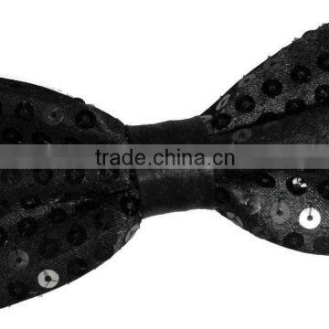 Black adjustable sequin bow tie