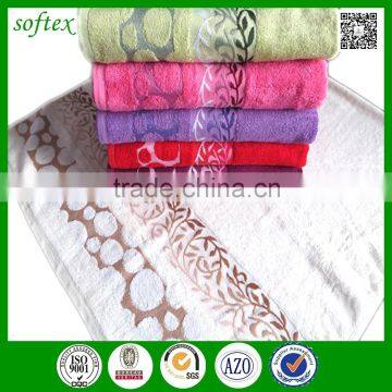 Solid color 100% bamboo bath towel sets luxury bath towel with jacquard border