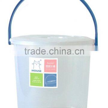 Transparent plastic water bucket with lid (7L/13L/18L)