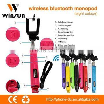 Multifunctional selfie stick bluetooth "monopod+phone clip+remote shutter" manufacturer