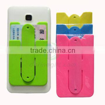 Wholesale good quality 3M Sticker Silicone Multiple Kickstand Smartphone Wallet