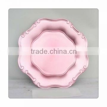 Plastic Wedding Pink Charger Plates